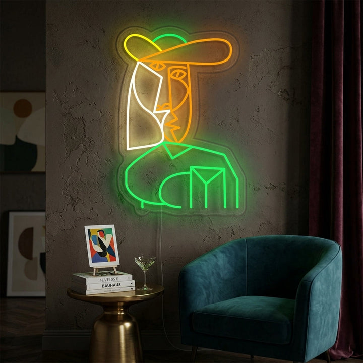 "Busto De Mujer Pablo Picasso" Letreros Neon