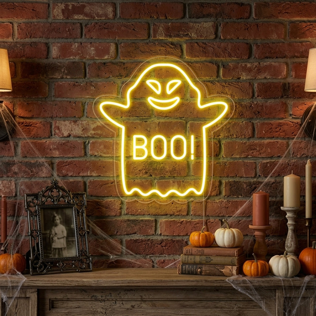 "Boo Fantasma" Letreros Neon