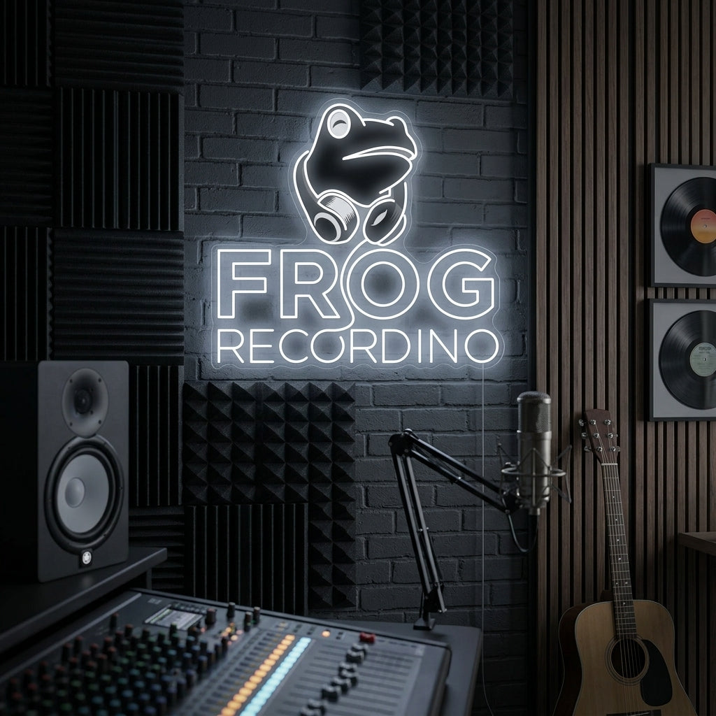 "Frog Recording" Letrero de neón