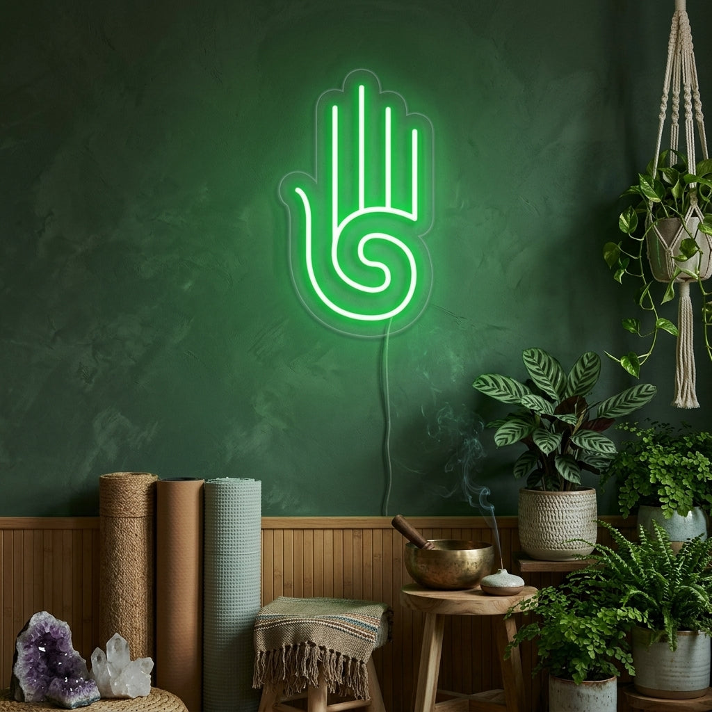 "Hamsa Yoga, Decoración De Yoga" Letreros Neon