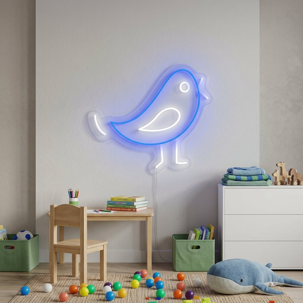 "Pajaro, Decoracion De Habitaciones Infantiles" Letreros Neon