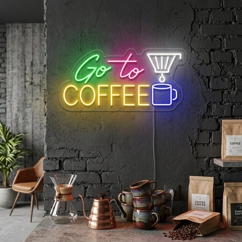 "Go To Coffee" Letreros Neon