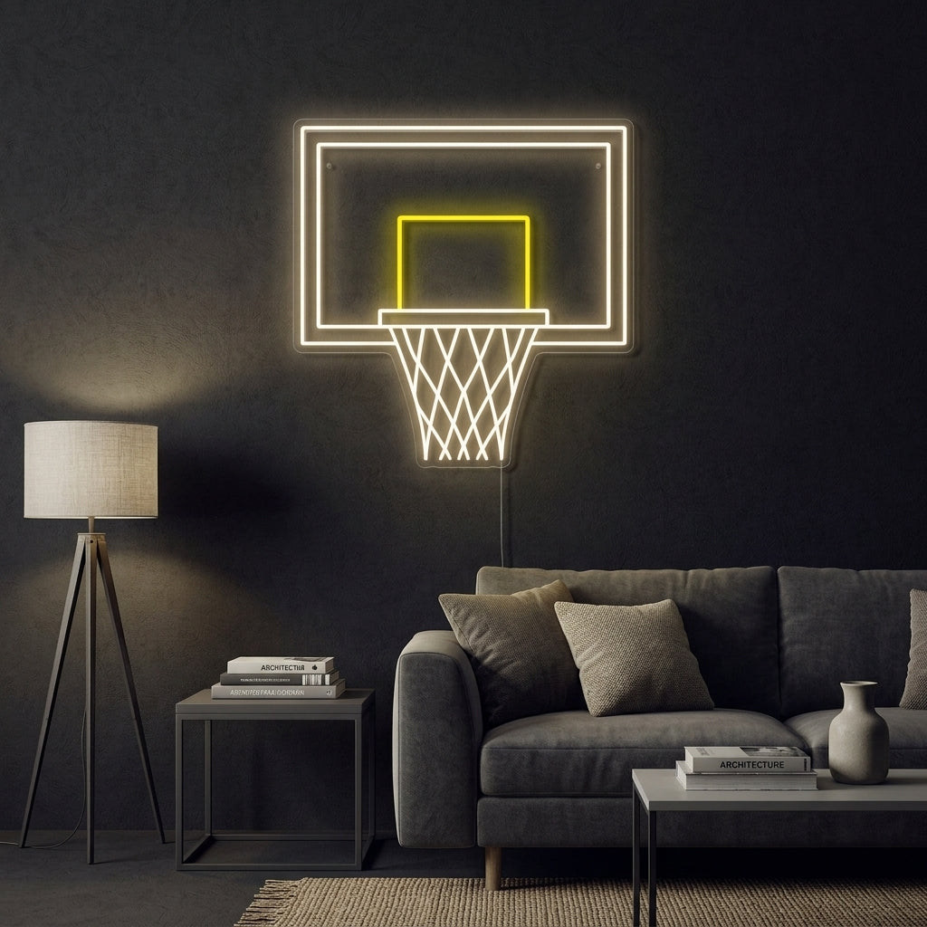 "Canasta Baloncesto" Letrero de neón