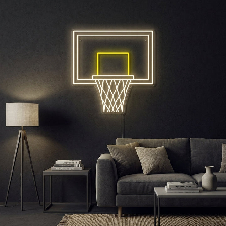 "Canasta Baloncesto" Letrero de neón