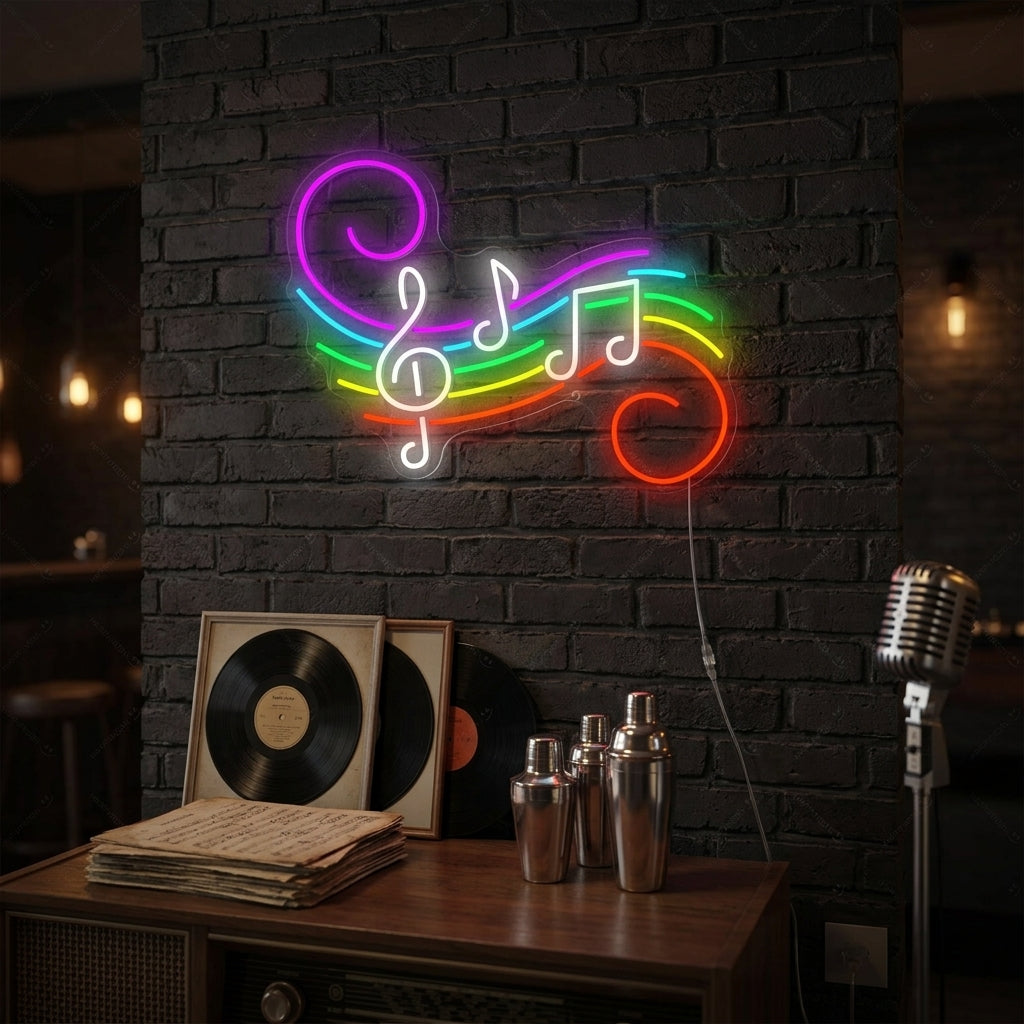 "Notas Musicales" Letrero de neón