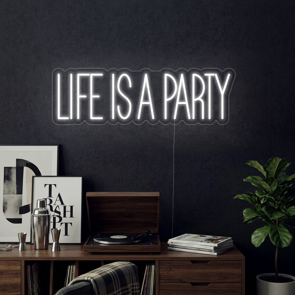 "Life is A Party" Letreros Neon