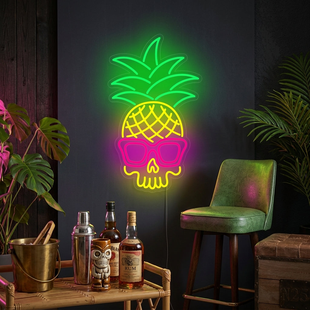 "Calavera Piña" Letreros Neon