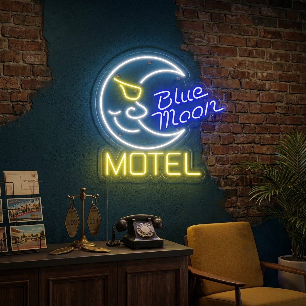 "Blue Moon Motel, Hotel" Letreros Neon
