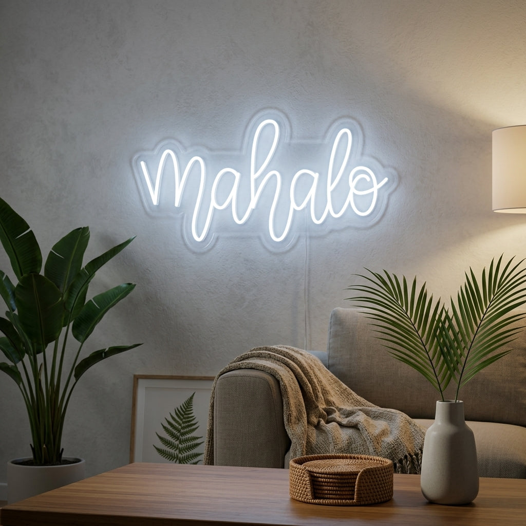 "Mahalo Hawaiian Thank You" Letreros Neon