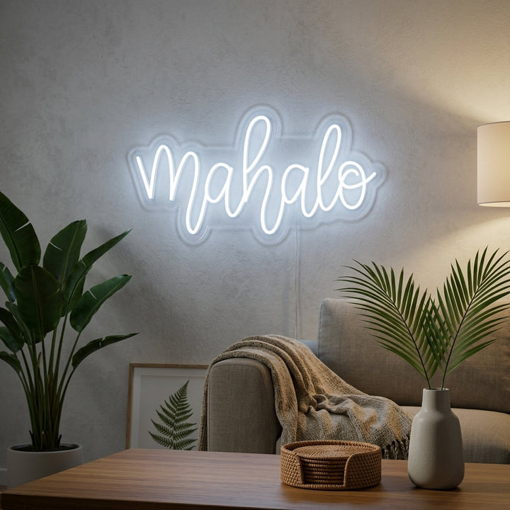 "Mahalo Hawaiian Thank You" Letreros Neon