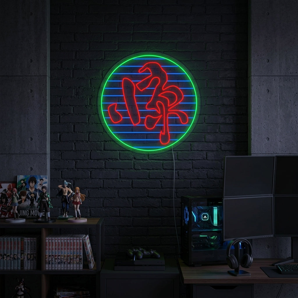 "Símbolo Kanji Película Jing" Letreros Neon