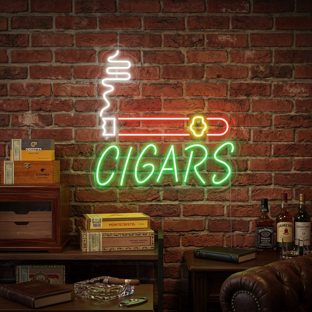 "Cigars, tienda de cigarros" Letreros Neon