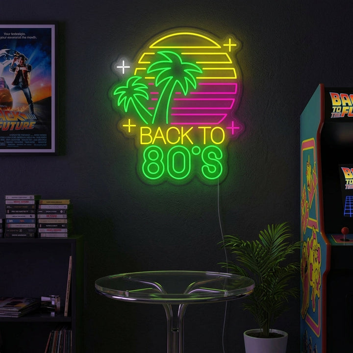 "Back To 80s" Letrero de neón