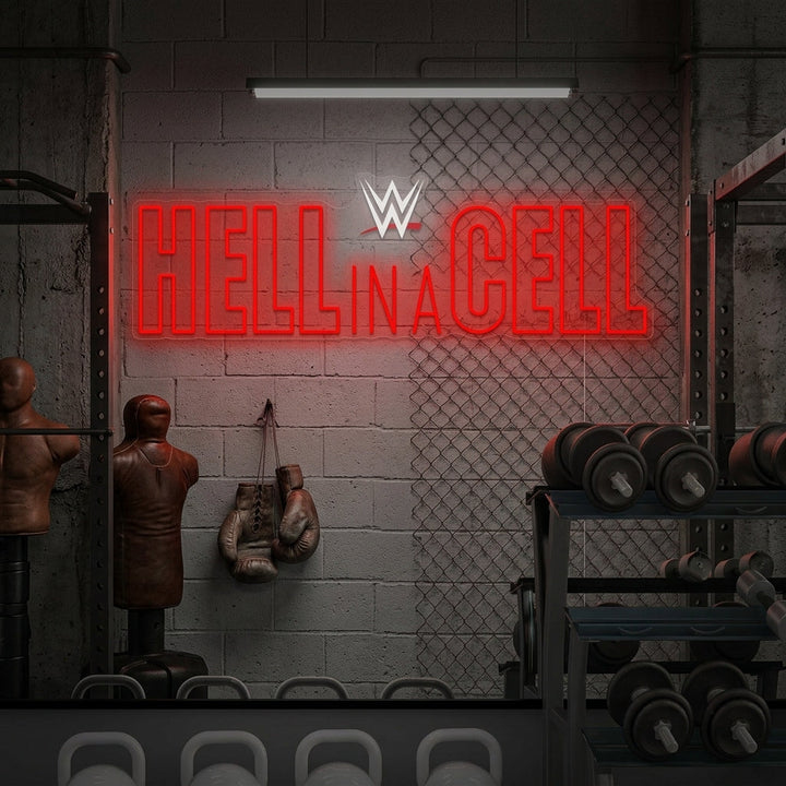 "Hell In A Cell" Letrero de neón