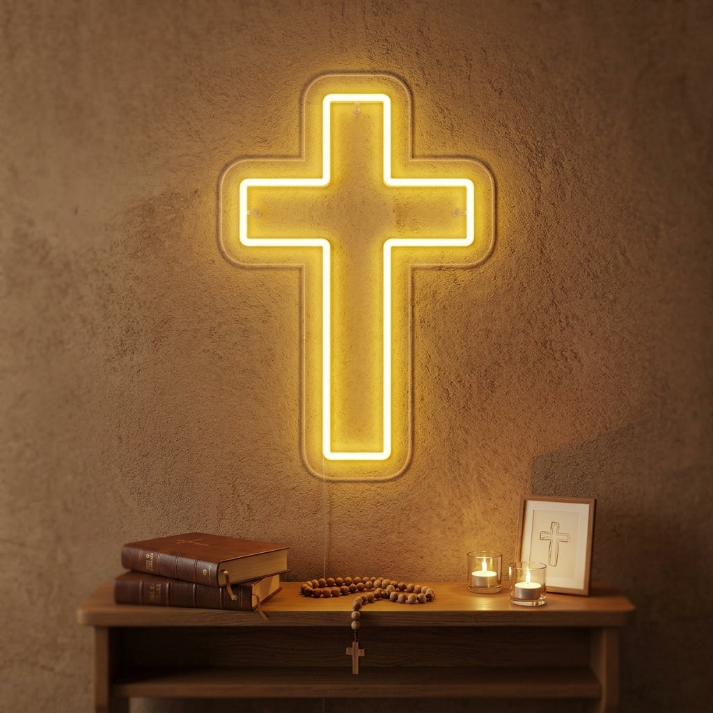 "Cruz Cristiana" Letreros Neon