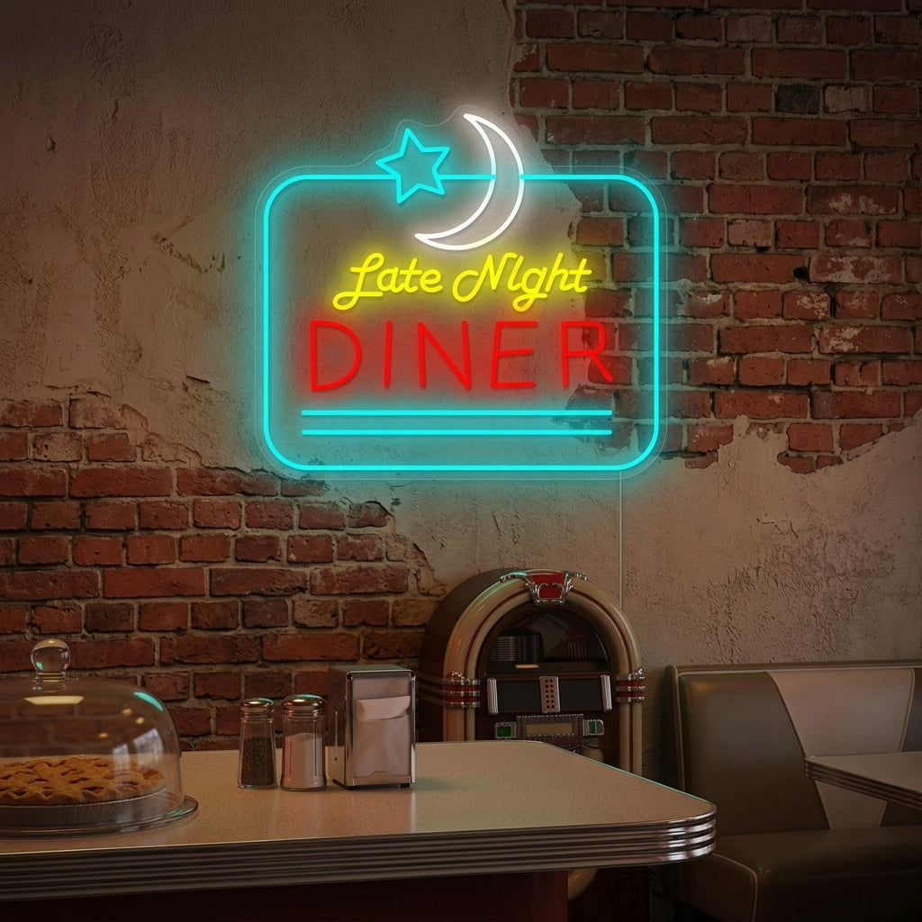 "Late Night Diner" Letrero de neón
