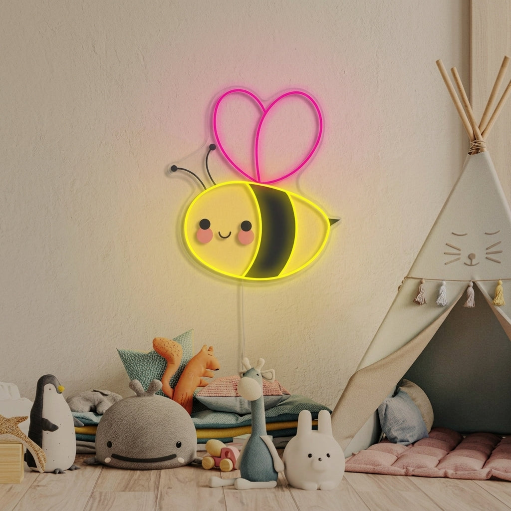 "Abeja Volando, Decoracion De Habitaciones Infantiles" Letreros Neon