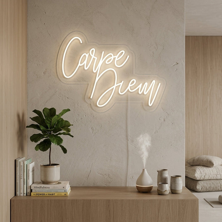 "Carpe Diem Latin Means Seize the Day" Letreros Neon