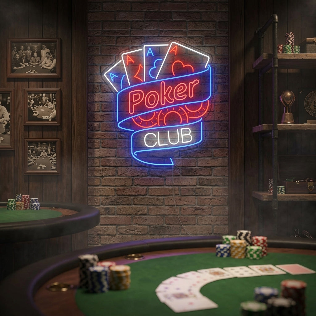 "Poker Club" Letrero de neón
