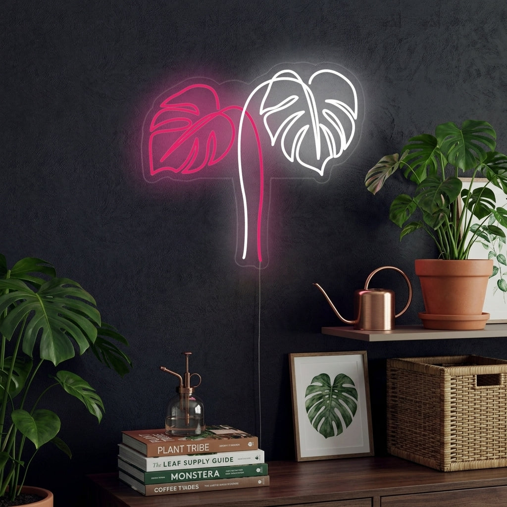 "Hojas De Monstera" Letreros Neon