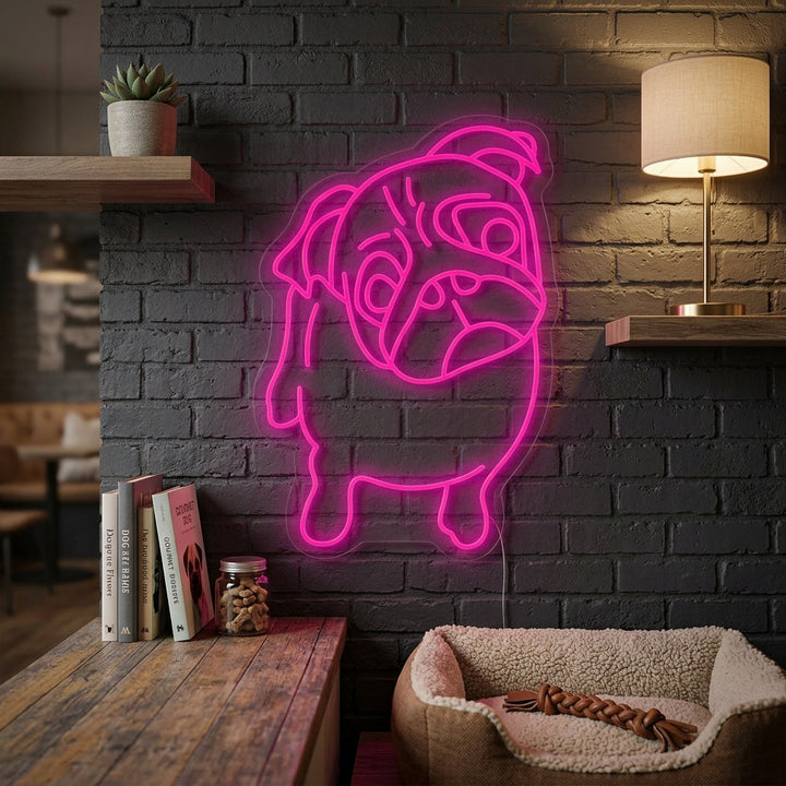"Cutie Pug Dog" Letreros Neon