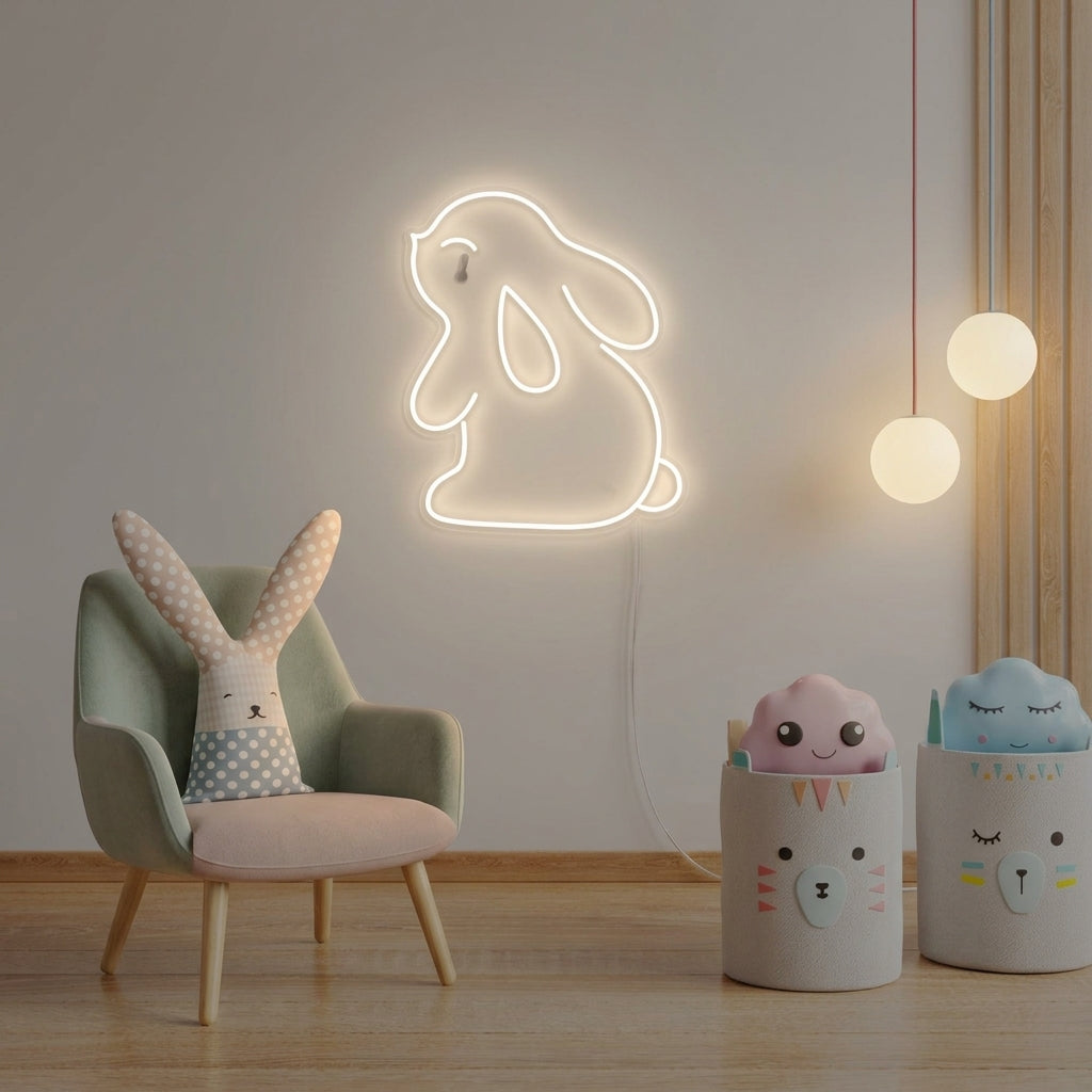 "Conejito Rabbit, Decoracion De Habitaciones Infantiles" Letreros Neon