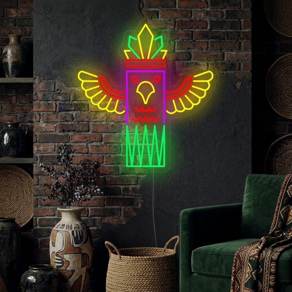 "Tótem Con Pájaro" Letreros Neon