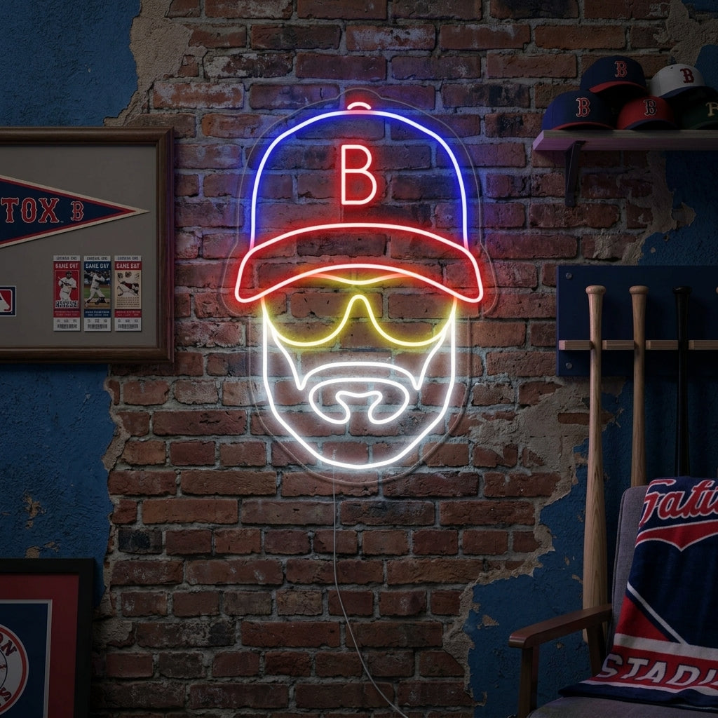 "Hombre De Béisbol Con Sombrero" Letreros Neon