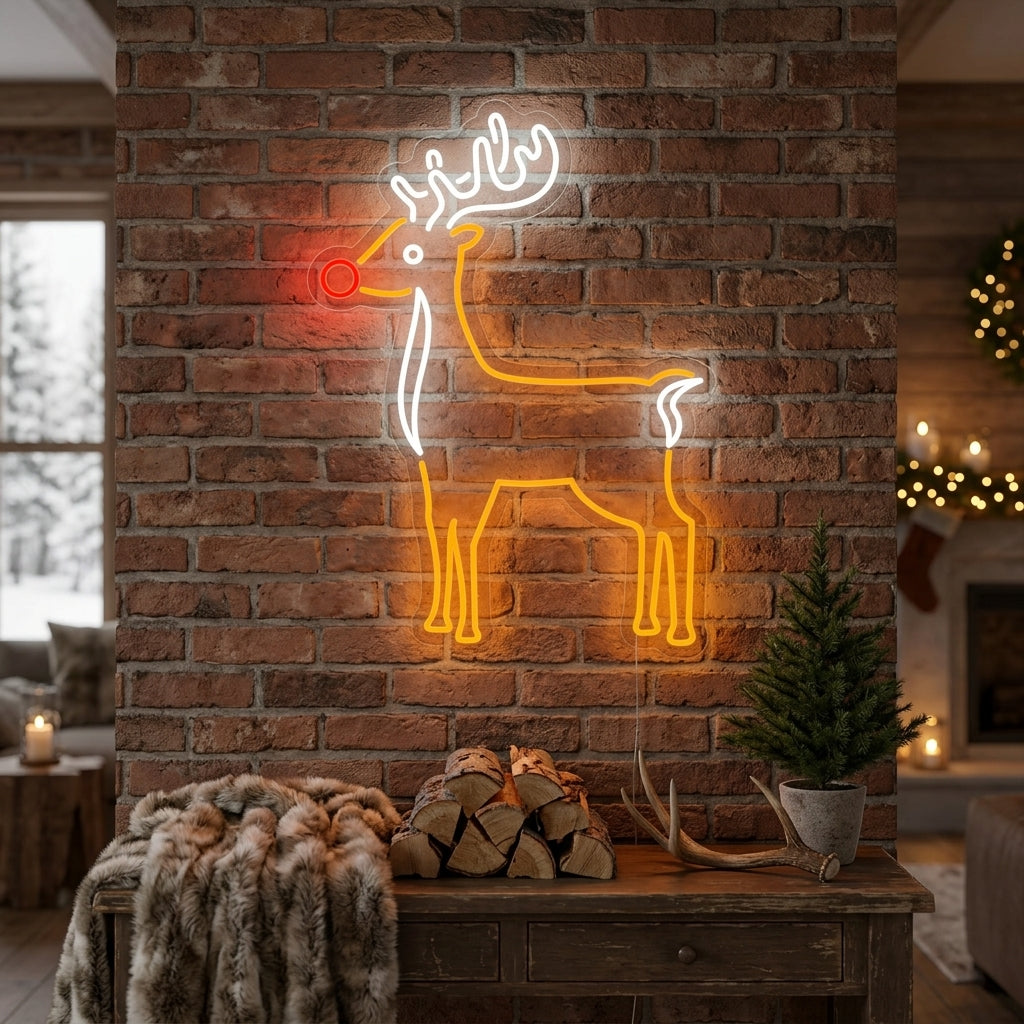 "Lindo Reno Navidad Decoración" Letreros Neon