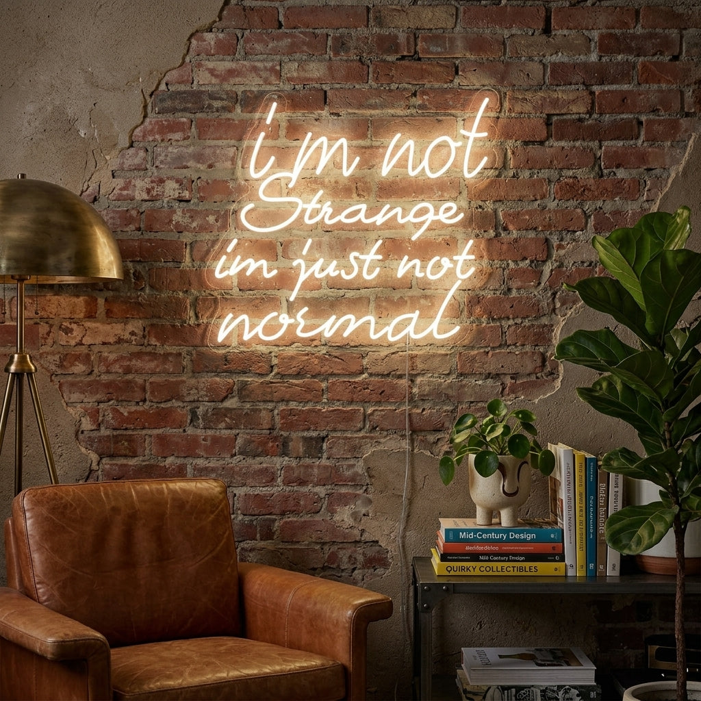 "I Am Not Strange I Am Just Not Normal" Letreros Neon