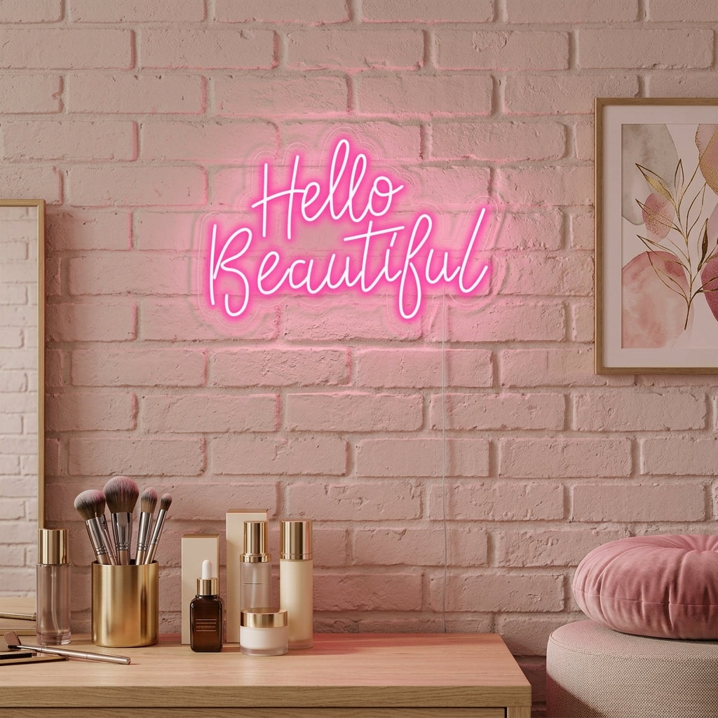 "Hello Beautiful" Letreros Neon