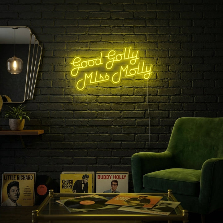 "Música De Rock Good Golly Miss Molly" Letreros Neon