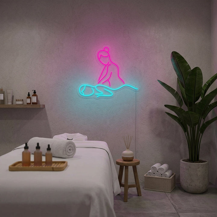 "Masaje Tailandés Y Cuidado De La Piel" Letreros Neon