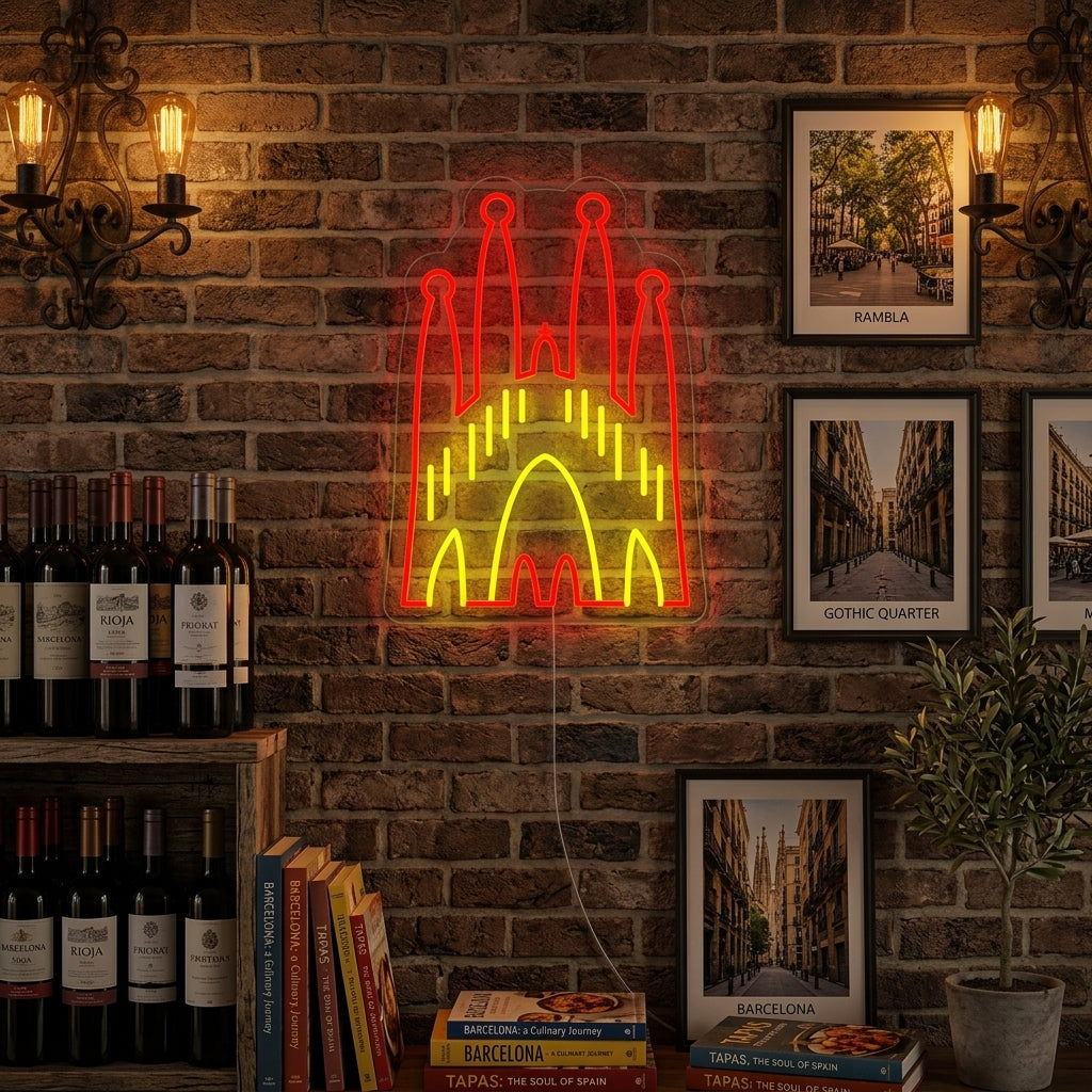"España Catedral De La Sagrada Familia" Letreros Neon