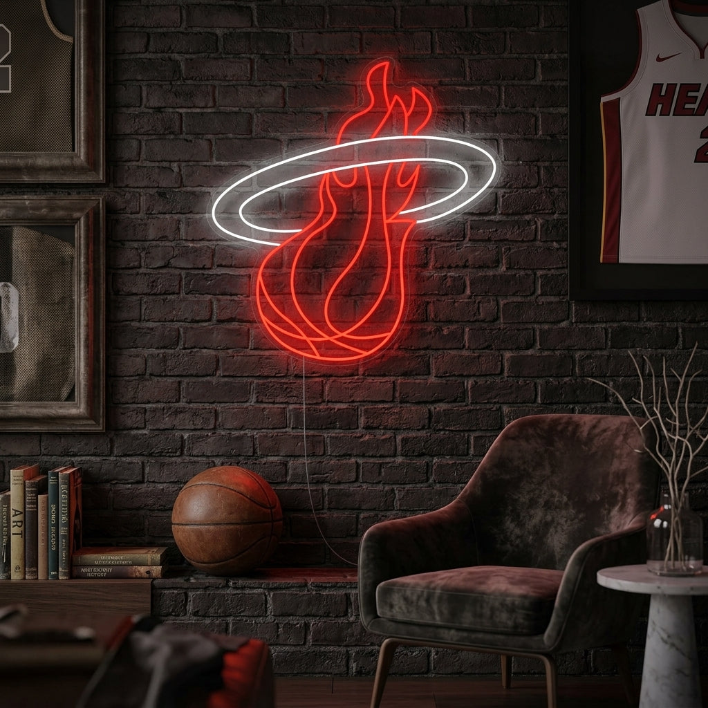 "Miami Baloncesto Logo Equipo " Letrero de neón