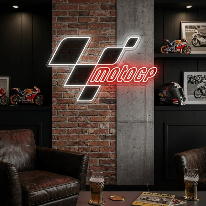 "Logotipo De Carrera De Moto Gp" Letrero de neón