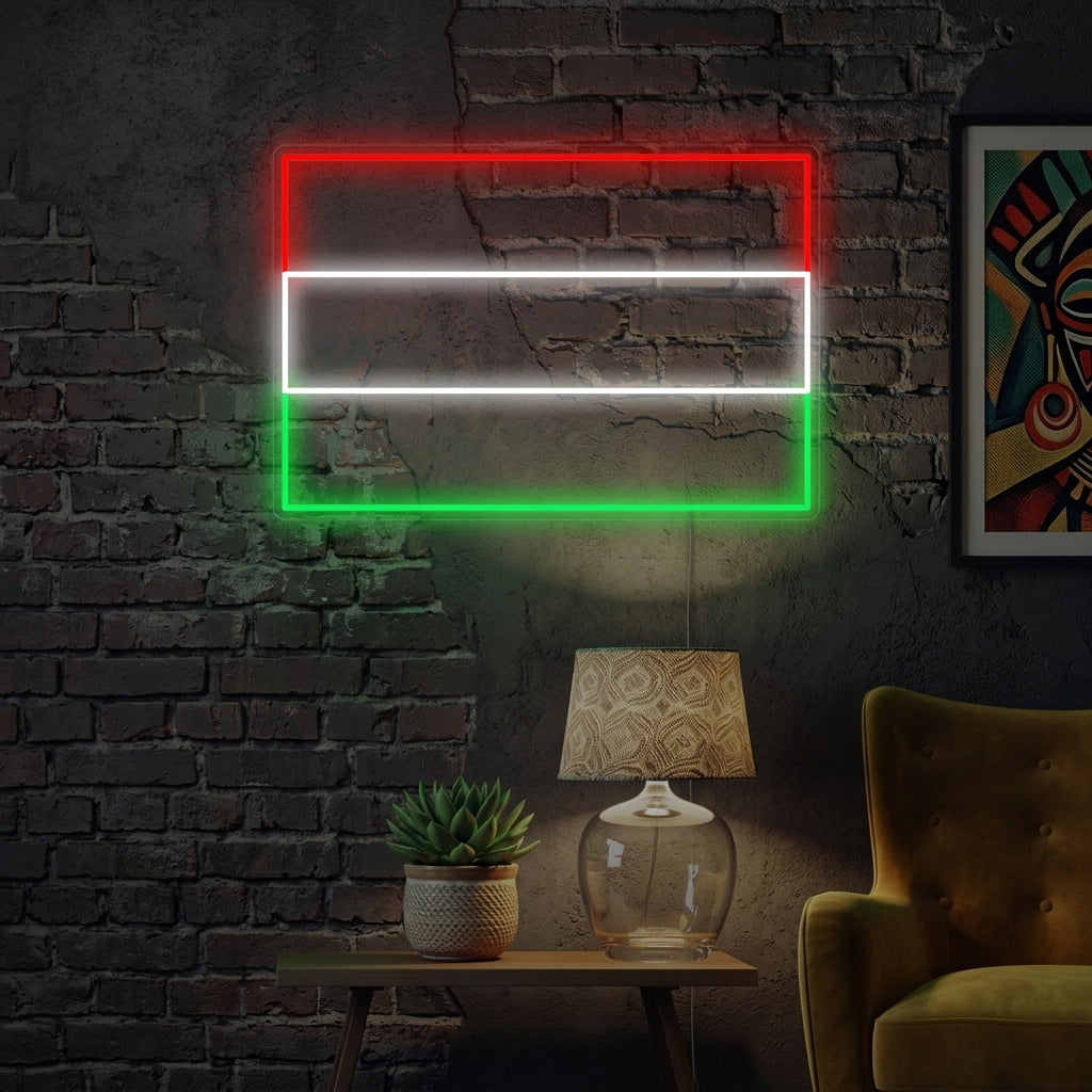 "Bandera De Hungría" Letreros Neon