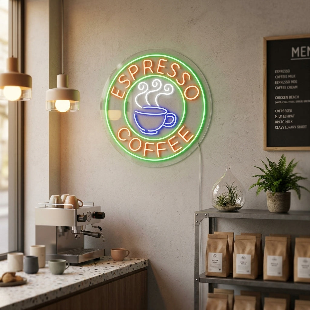 "Espresso Coffee" Letreros Neon