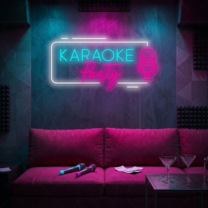 "Karaoke Party" Letrero de neón
