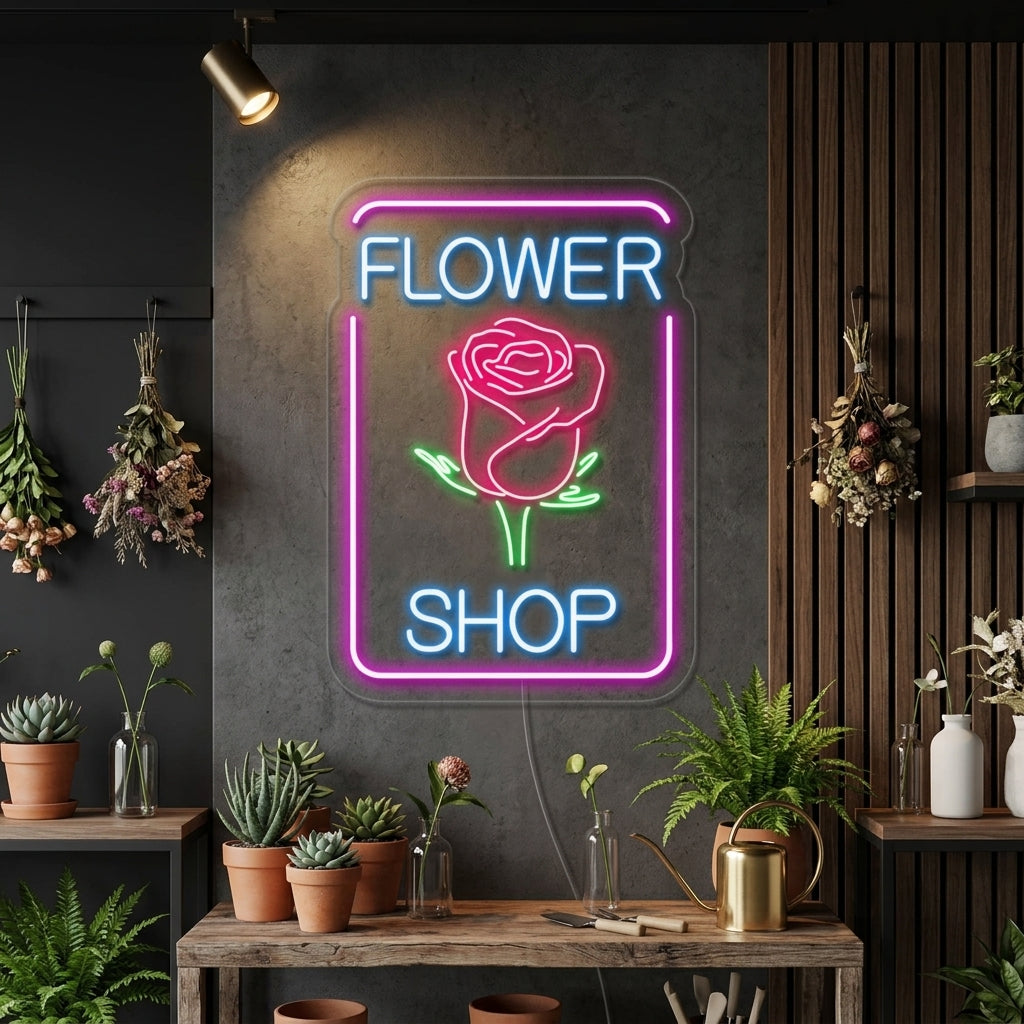 "rosa, Flower Shop" Letreros Neon