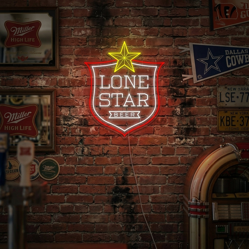 "Bares De Cerveza En Texas" Letreros Neon
