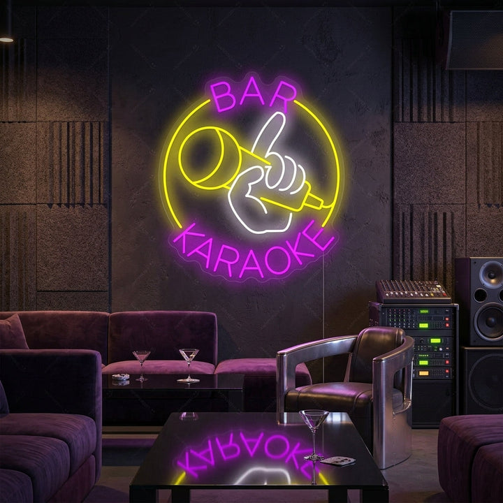 "Karaoke Bar" Letrero de neón