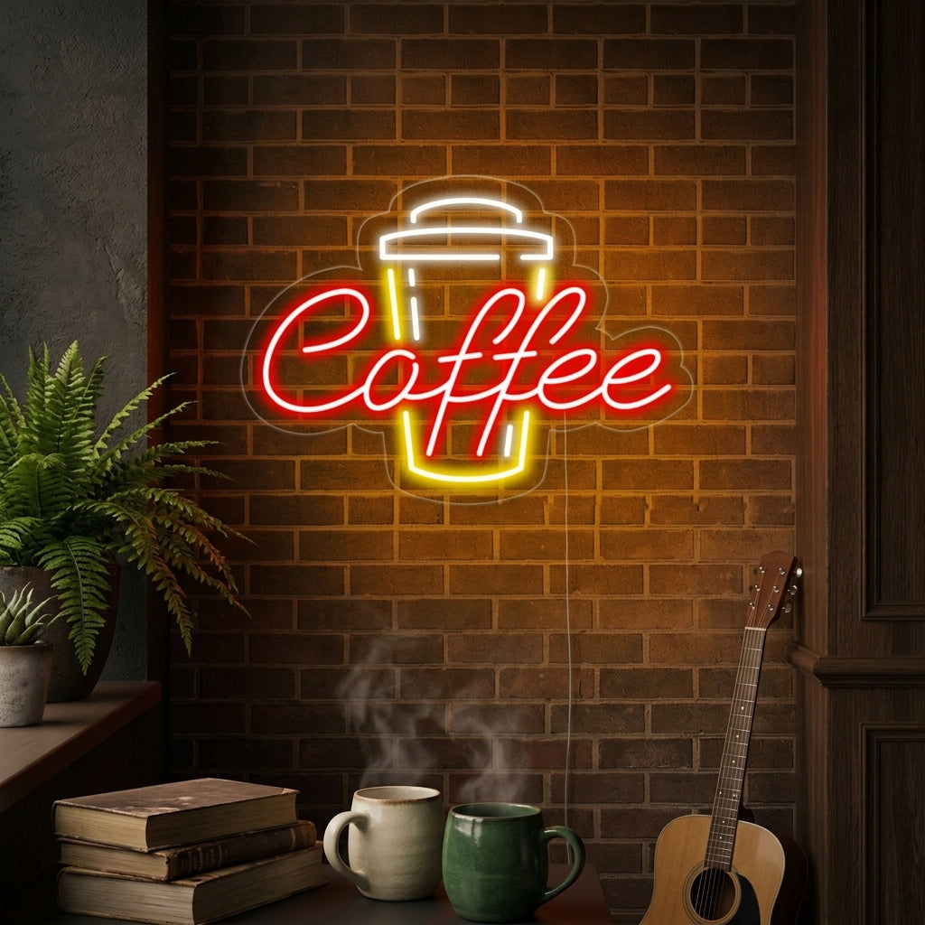 "Coffee, taza de café" Letreros Neon