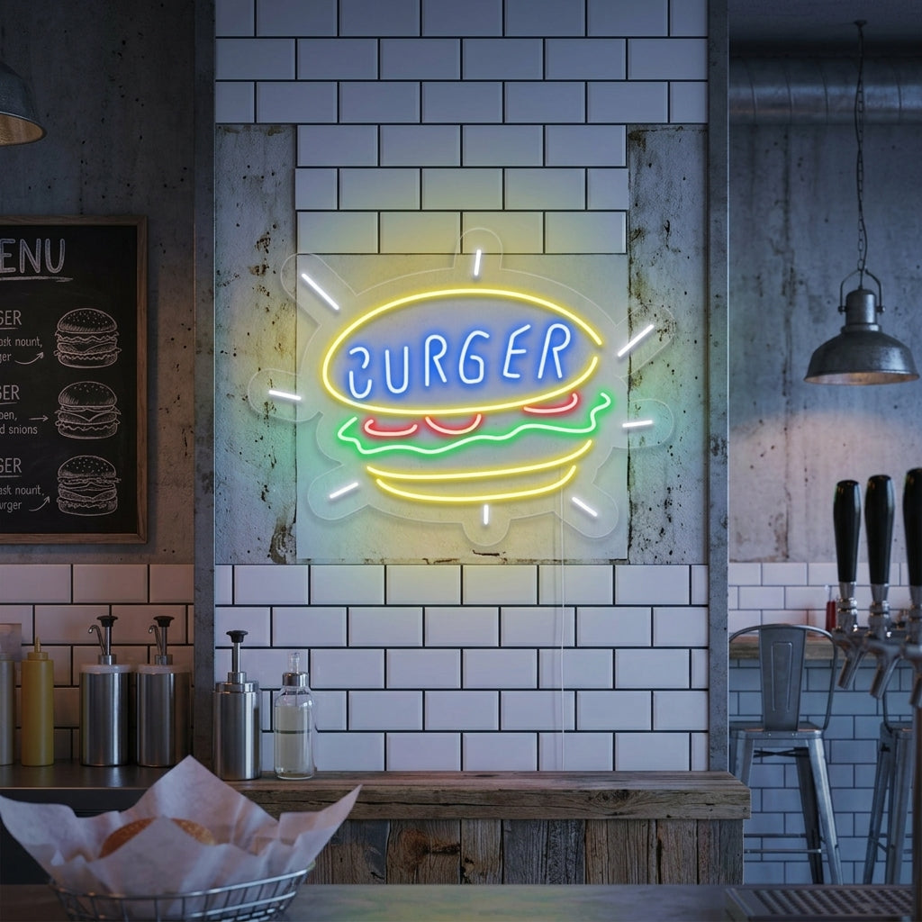 "Burger, Tienda De Alimentos" Letreros Neon
