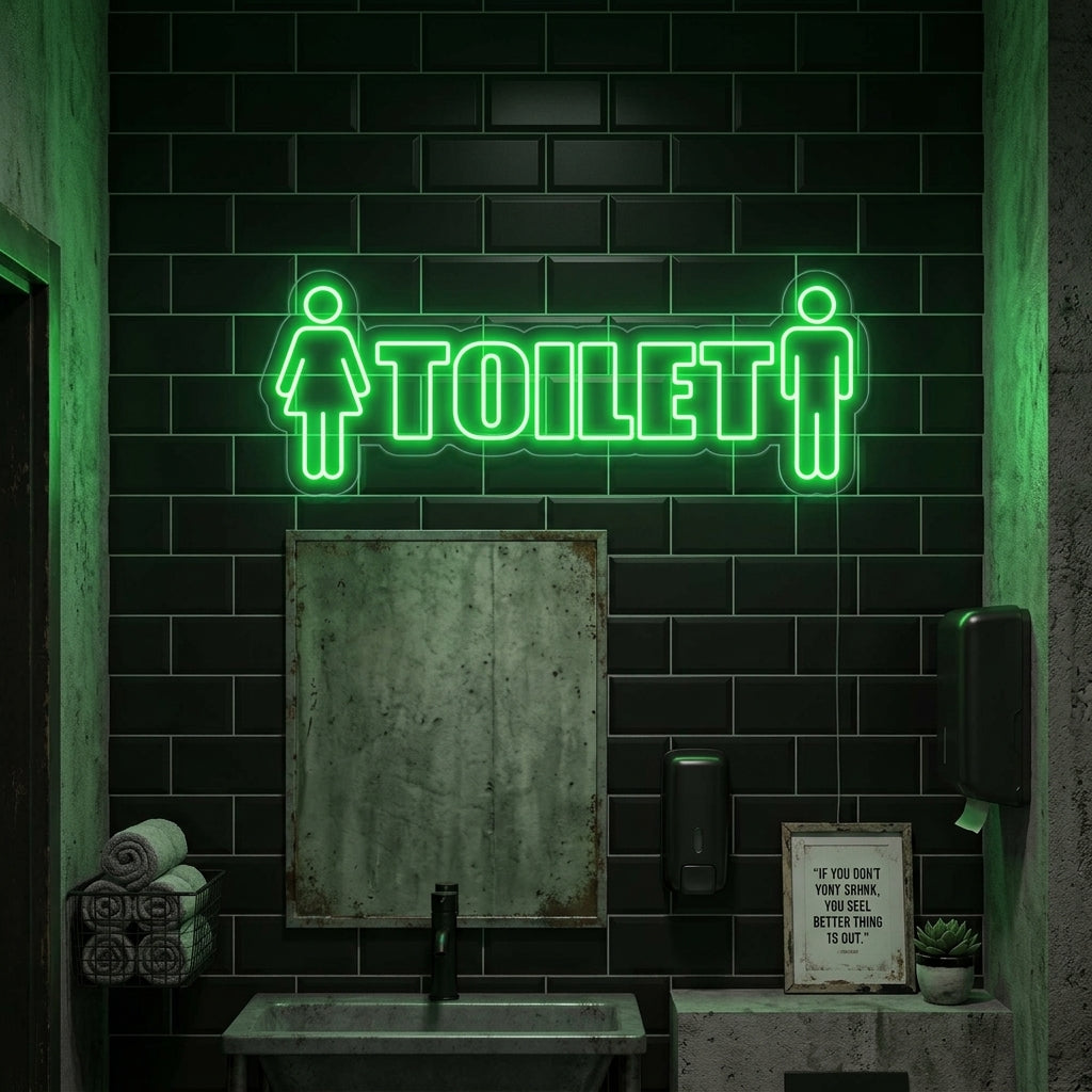 "Toilet, Hombre, mujer" Letreros Neon