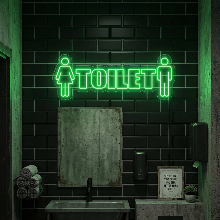 "Toilet, Hombre, mujer" Letreros Neon