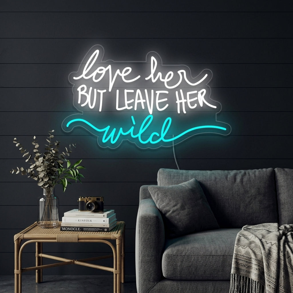 "Love Her But Leave Her Wild" Letreros Neon