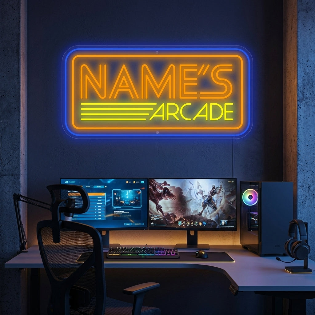 "Arcade personalizado" Letrero de neón