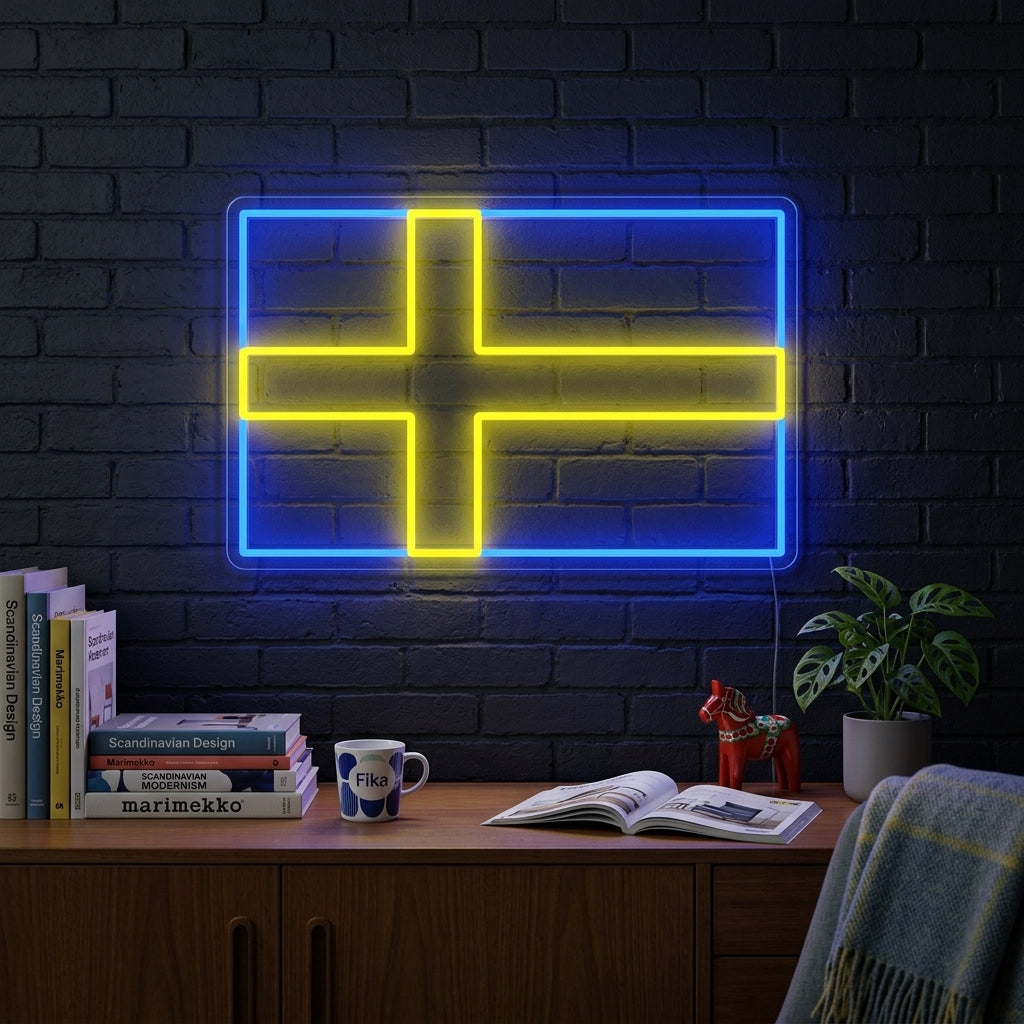 "Bandera De Suecia" Letreros Neon