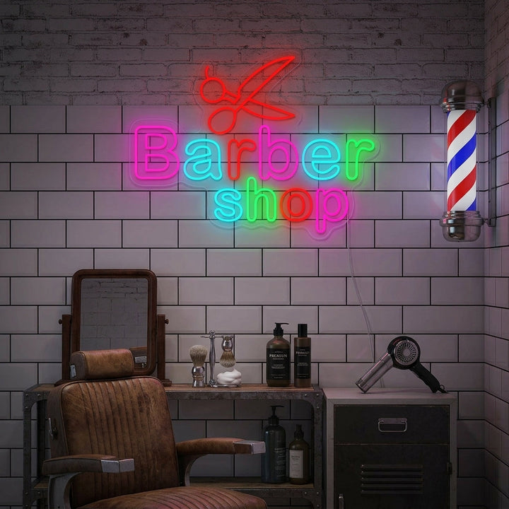 "Barber Shop" Letrero de neón